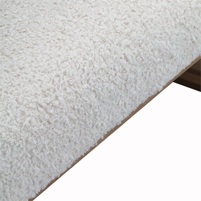 West Kensington Sherpa Accent Bench - Cream Puff/Sea Salt Caramel