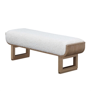 West Kensington Sherpa Accent Bench - Cream Puff/Sea Salt Caramel