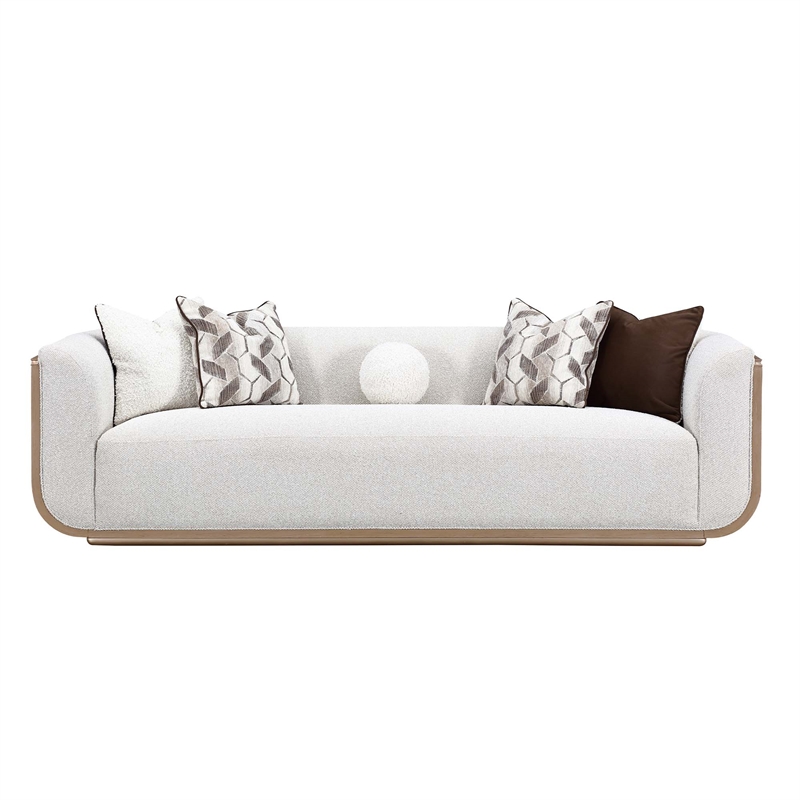 West Kensington Boucle Sofa - Buff/Seal Salt Caramel
