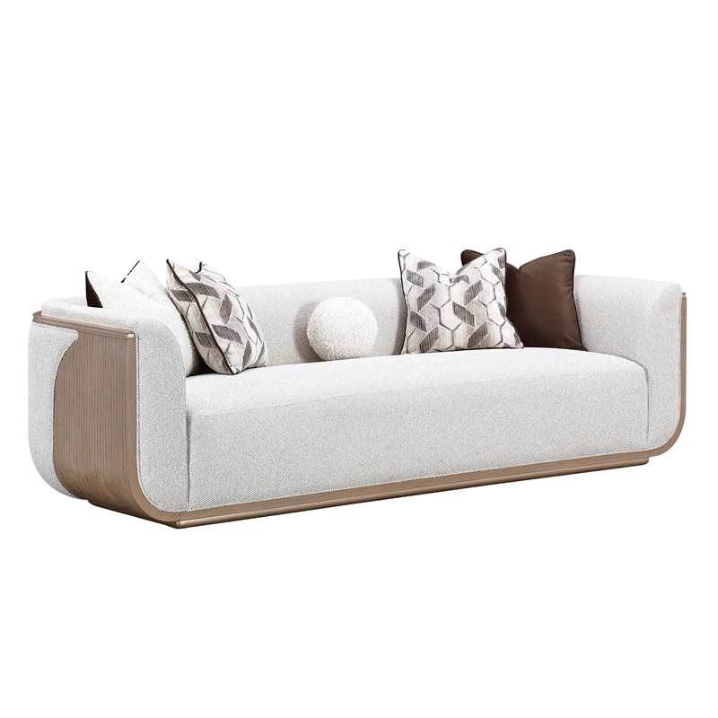 West Kensington Boucle Sofa - Buff/Seal Salt Caramel