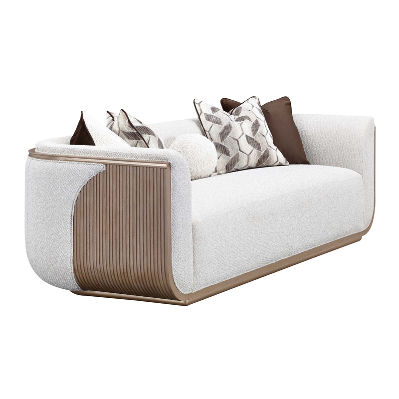 West Kensington Boucle Sofa - Buff/Seal Salt Caramel