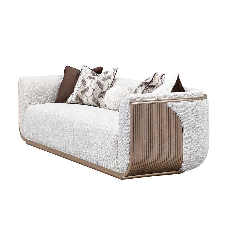 West Kensington Boucle Sofa - Buff/Seal Salt Caramel