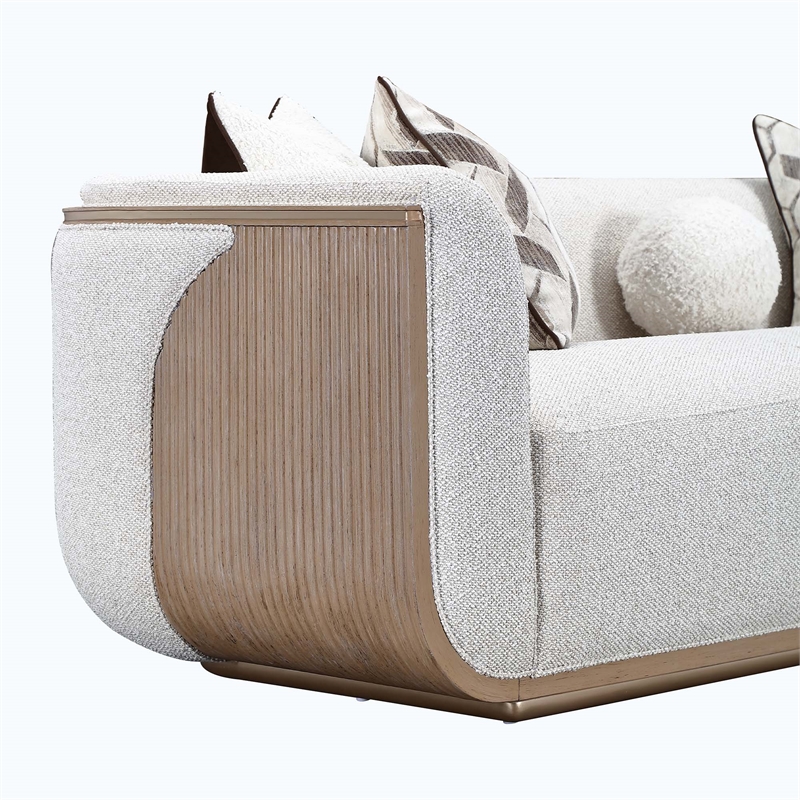 West Kensington Boucle Sofa - Buff/Seal Salt Caramel