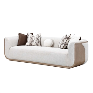 West Kensington Boucle Sofa - Buff/Seal Salt Caramel