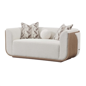 West Kensington Boucle Loveseat - Buff/Seal Salt Caramel