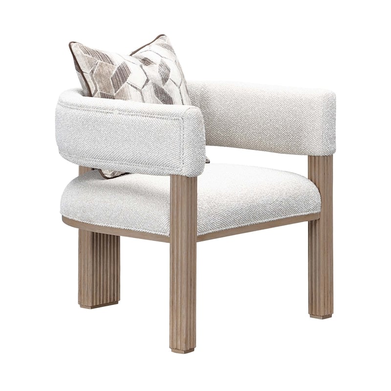 West Kensington Boucle Accent Chair - Buff/Seal Salt Caramel