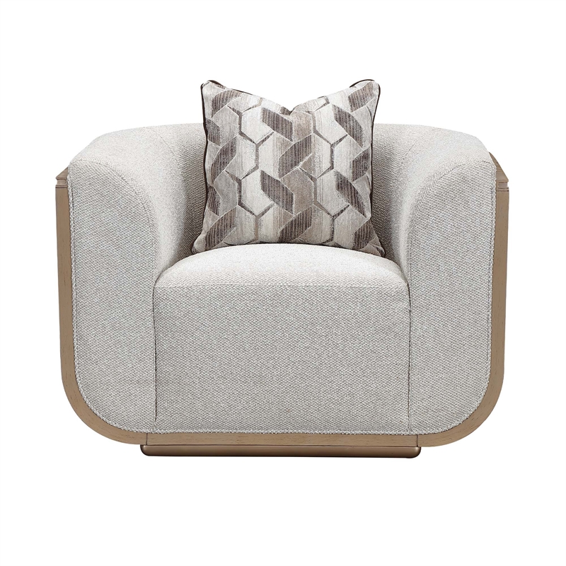 West Kensington Boucle Matching Accent Chair - Buff/Seal Salt Caramel