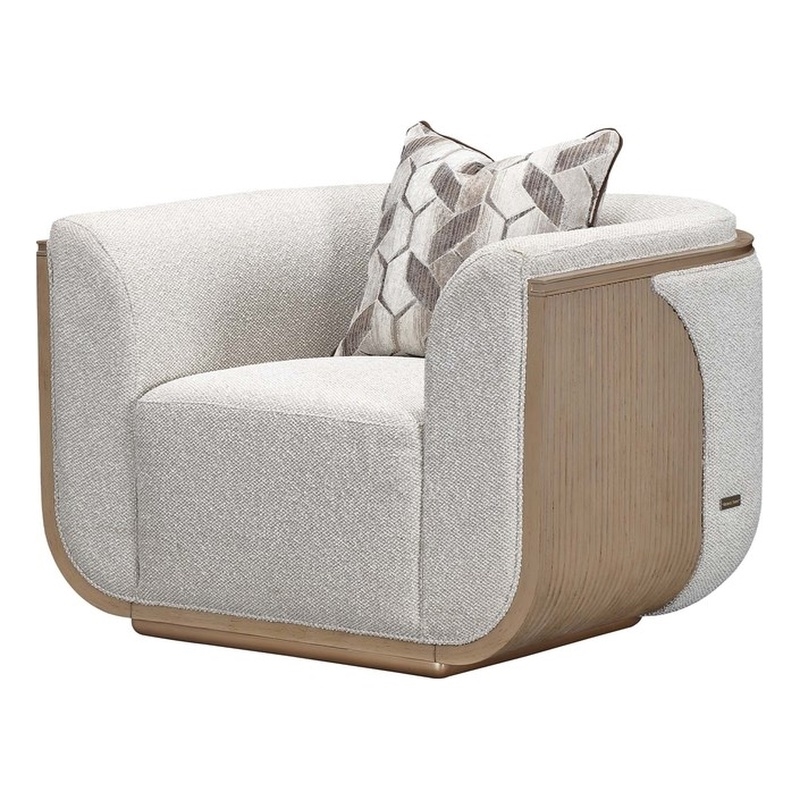 West Kensington Boucle Matching Accent Chair - Buff/Seal Salt Caramel