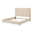 Lotus Bay King Panel Bed with LED Lights - Sand