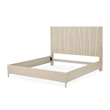Lotus Bay King Panel Bed with LED Lights - Sand