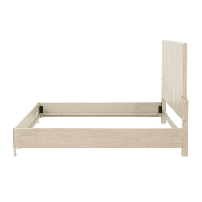 Lotus Bay King Panel Bed with LED Lights - Sand