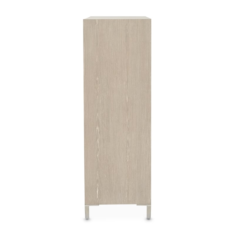 Lotus Bay Five-Drawer Chest with Dual Cabinets - Sand