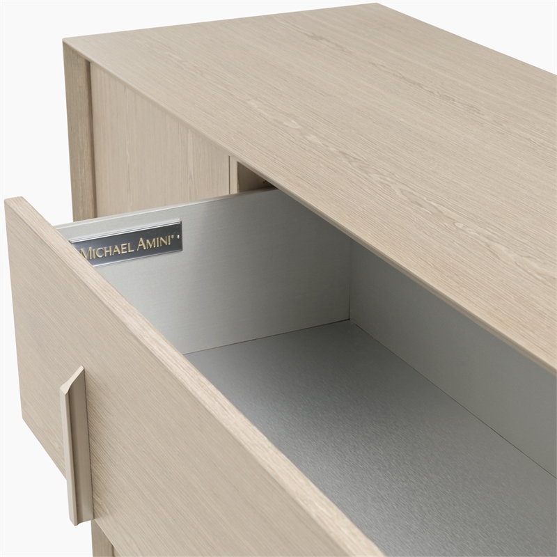 Lotus Bay Five-Drawer Chest with Dual Cabinets - Sand