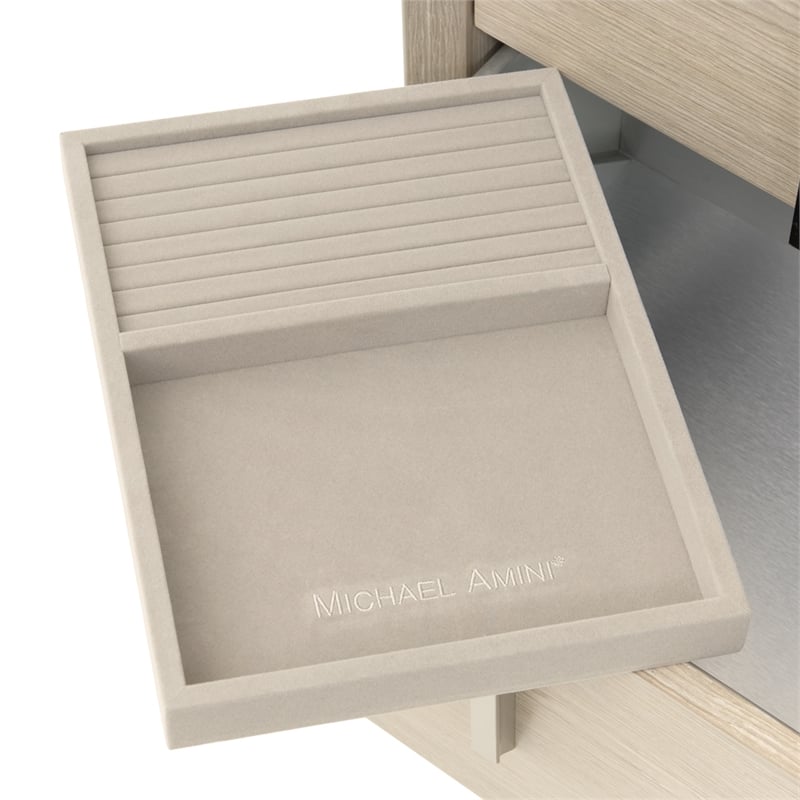 Lotus Bay Five-Drawer Chest with Dual Cabinets - Sand