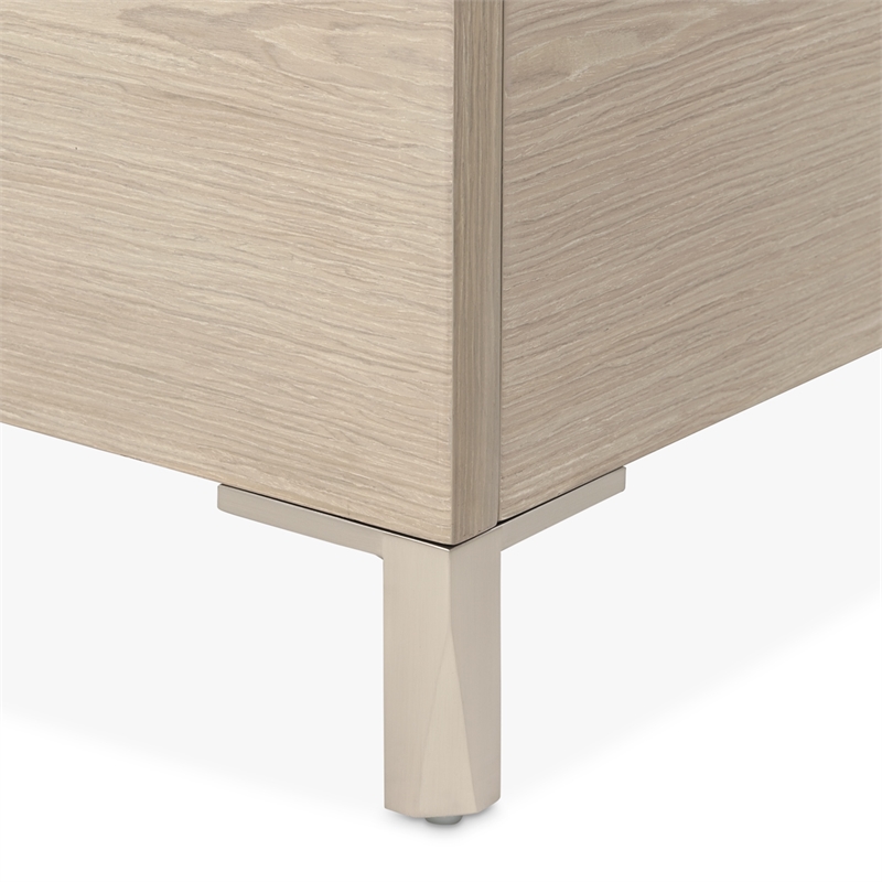 Lotus Bay Twin Panel Bed with LED Lights - Sand