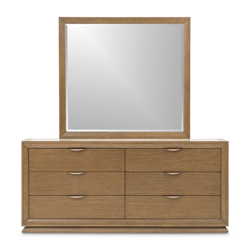 Portrait Dresser with Mirror - Sienna Brown