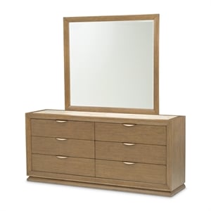 Portrait Dresser with Mirror - Sienna Brown