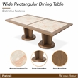 Portrait Wide Rectangular Dining Table - Sienna Brown