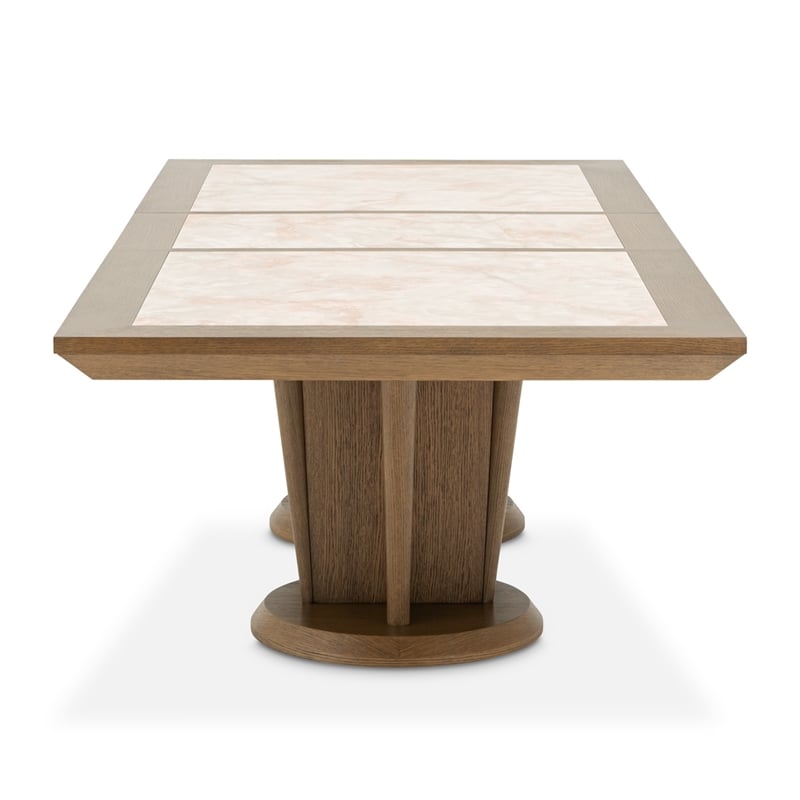 Portrait Wide Rectangular Dining Table - Sienna Brown