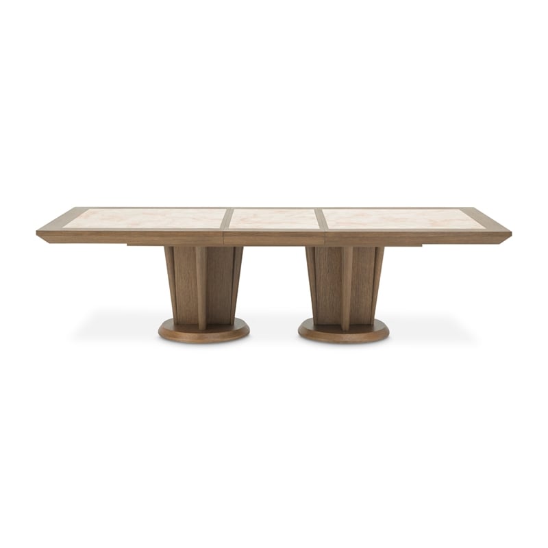 Portrait Wide Rectangular Dining Table - Sienna Brown
