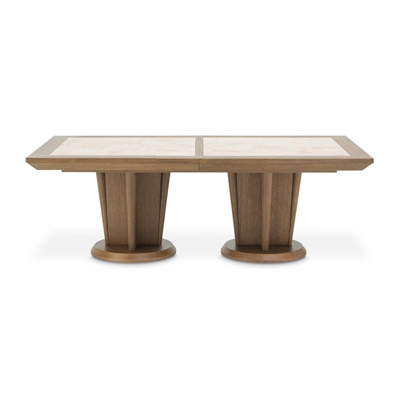 Portrait Wide Rectangular Dining Table - Sienna Brown