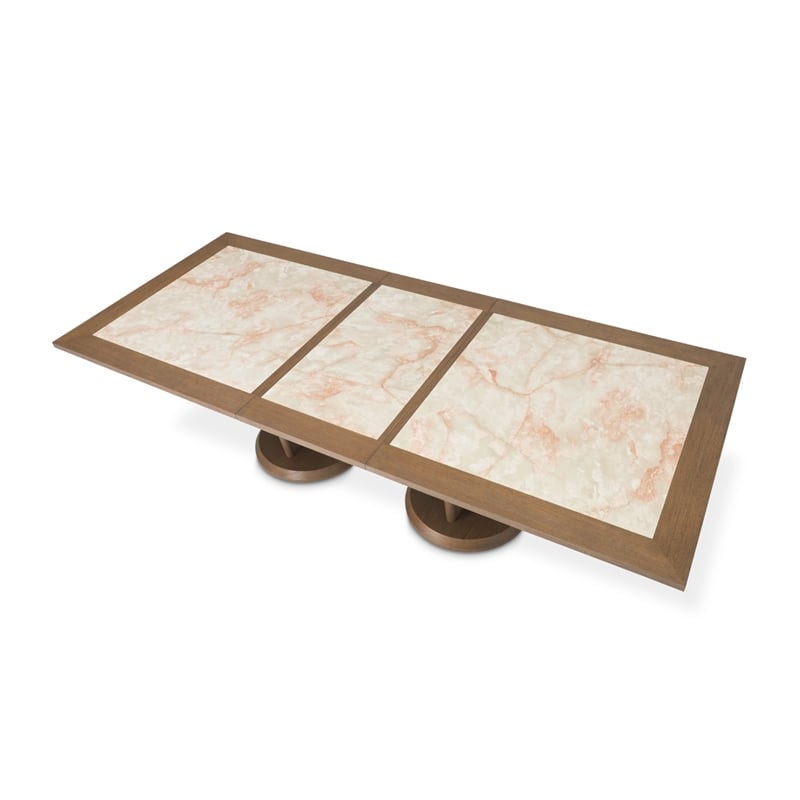 Portrait Wide Rectangular Dining Table - Sienna Brown