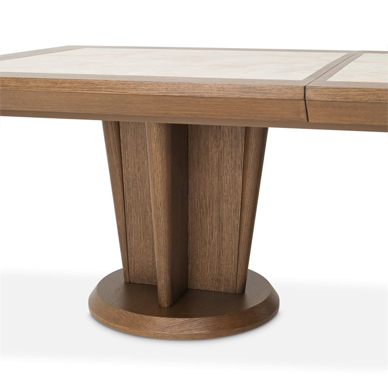 Portrait Wide Rectangular Dining Table - Sienna Brown
