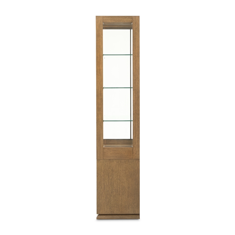 Portrait Display Cabinet with LED Lighting - Sienna Brown