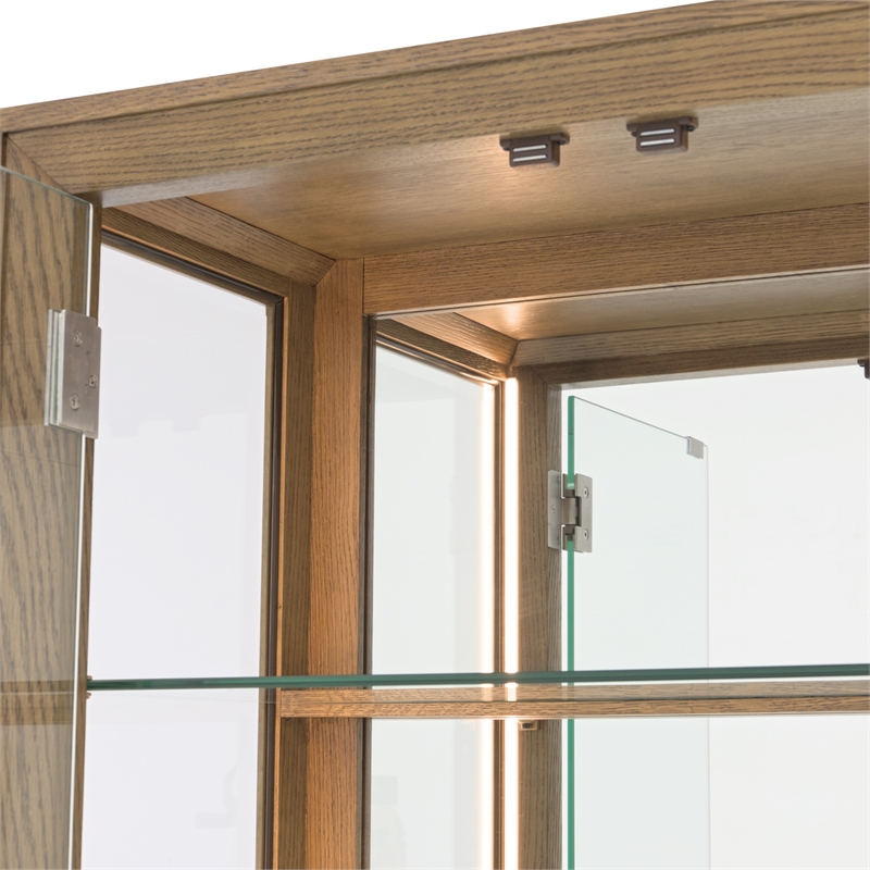 Portrait Display Cabinet with LED Lighting - Sienna Brown