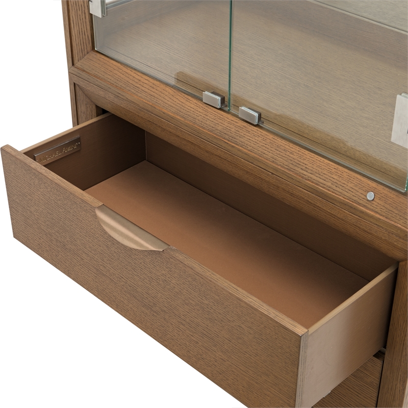 Portrait Display Cabinet with LED Lighting - Sienna Brown