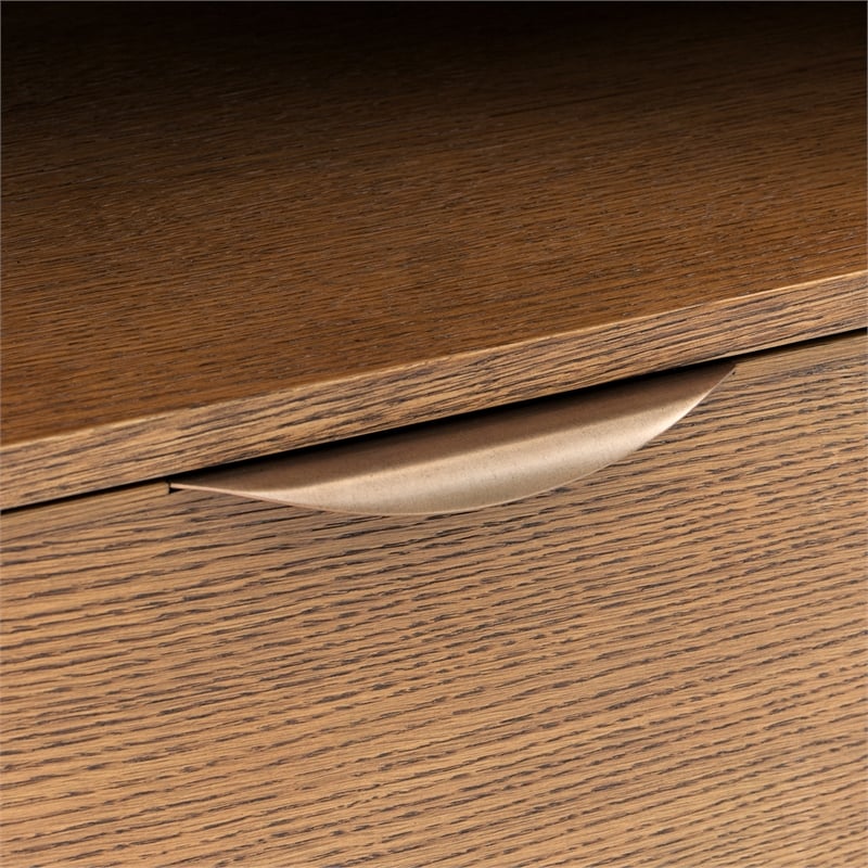 Portrait 1-Drawer Nightstand with LED Lights - Sienna Brown