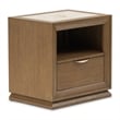 Portrait 1-Drawer Nightstand with LED Lights - Sienna Brown