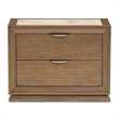 Portrait 2-Drawer Nightstand with LED Lights - Sienna Brown