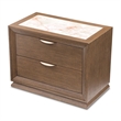 Portrait 2-Drawer Nightstand with LED Lights - Sienna Brown