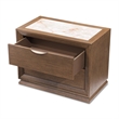 Portrait 2-Drawer Nightstand with LED Lights - Sienna Brown