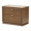 Portrait 2-Drawer Nightstand with LED Lights - Sienna Brown