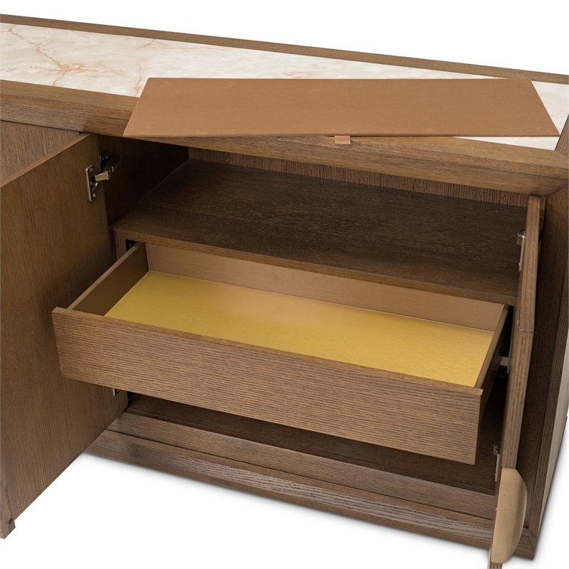 Portrait Sideboard with LED Lights - Sienna Brown