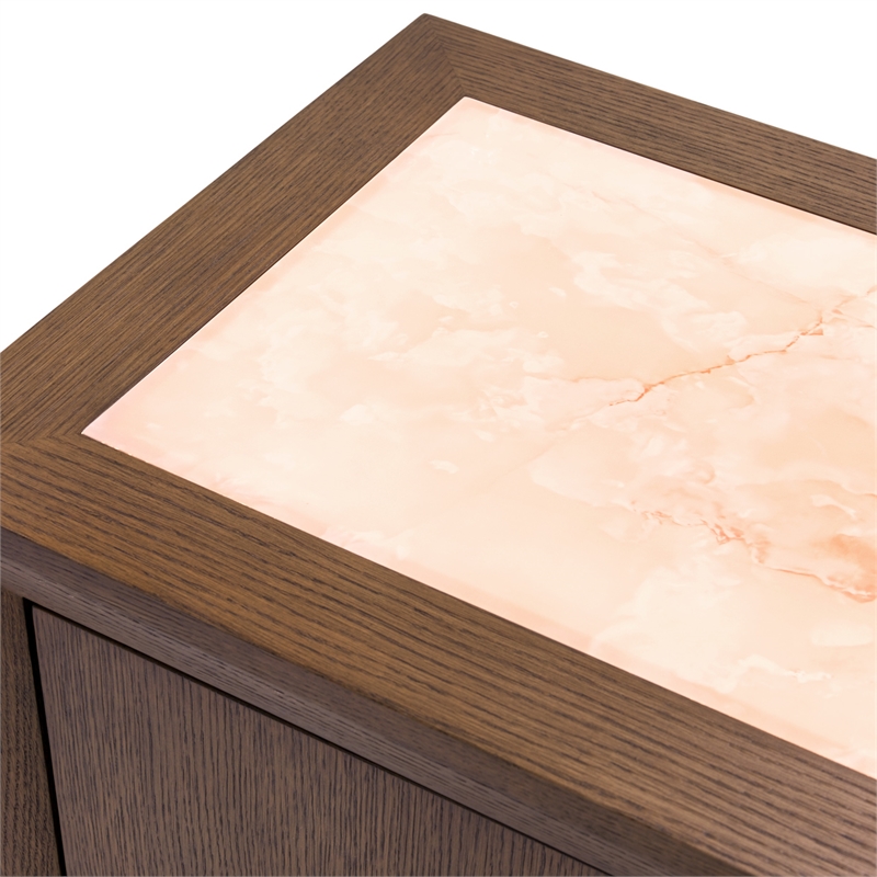 Portrait Sideboard with LED Lights - Sienna Brown