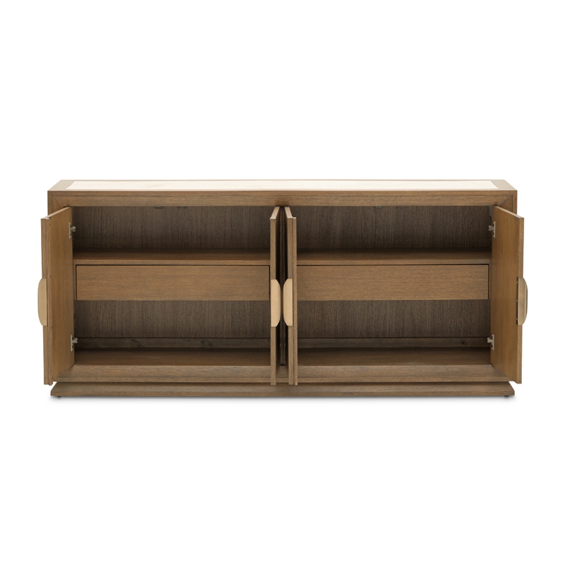 Portrait Sideboard with LED Lights - Sienna Brown