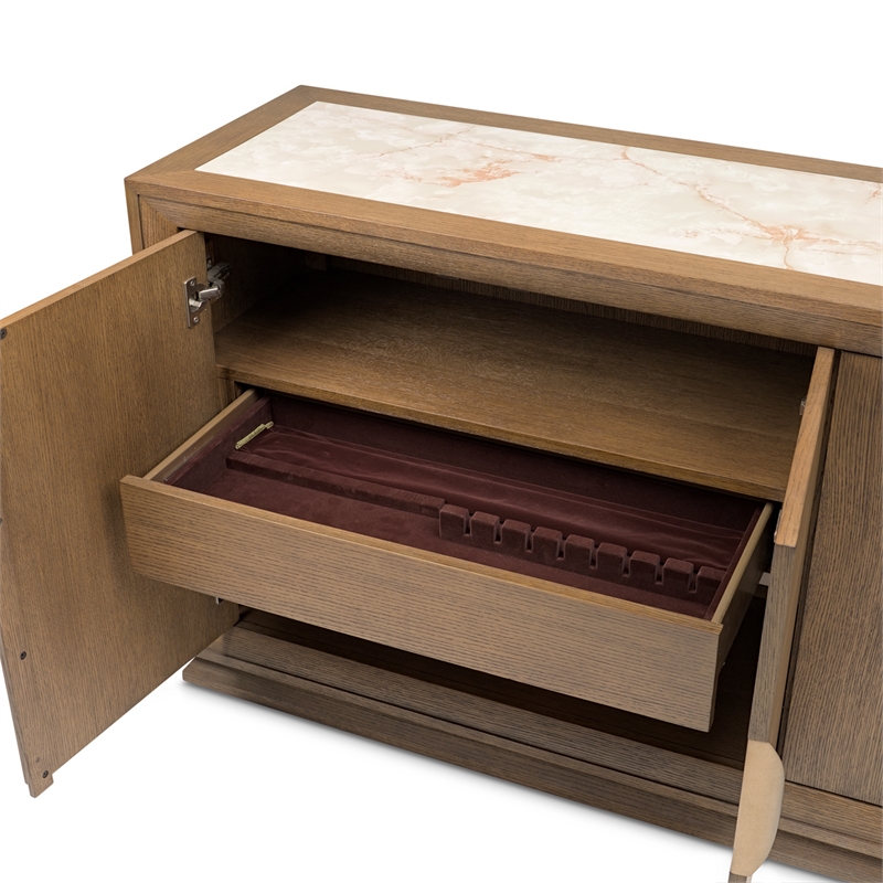 Portrait Sideboard with LED Lights - Sienna Brown