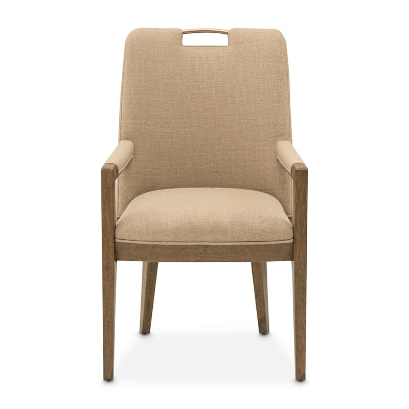 Portrait Dining Arm Chair - Set of 2- Toffee/Sienna Brown