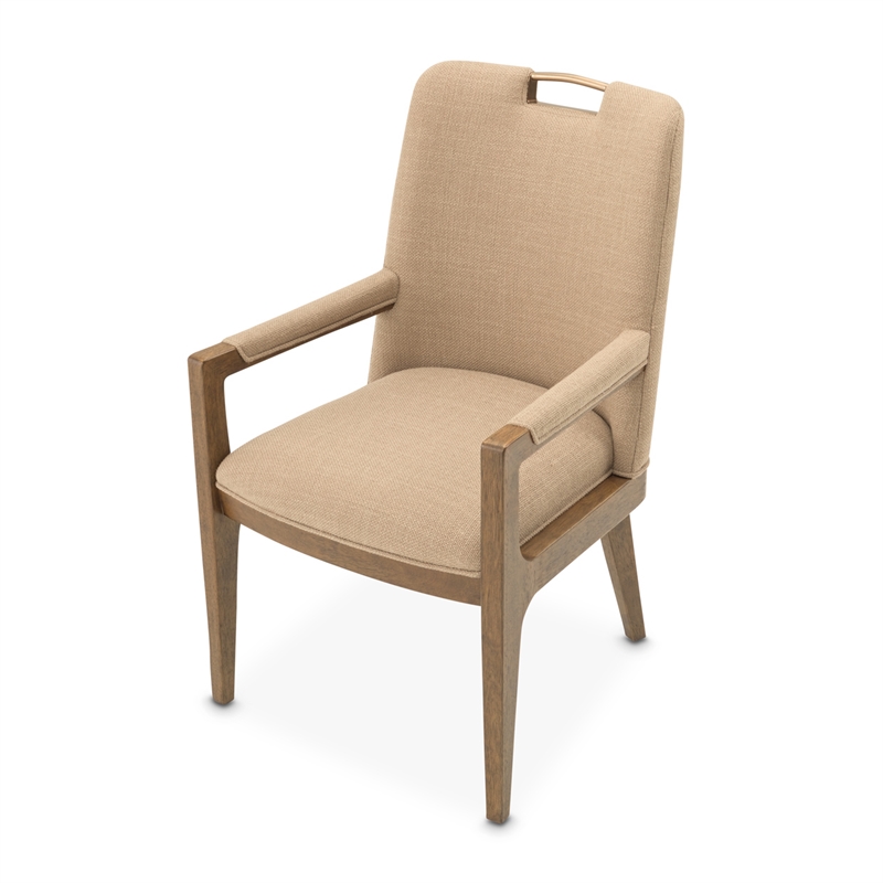 Portrait Dining Arm Chair - Set of 2- Toffee/Sienna Brown