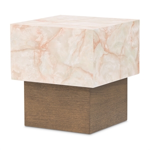 Portrait Square End Table - Sienna Brown