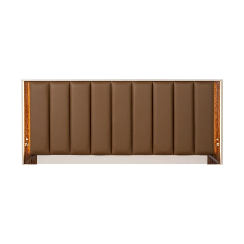 Pavira Eastern King Bed with LED Lights - Walnut