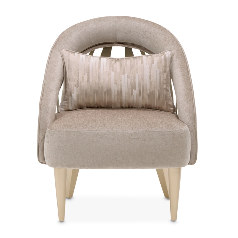 La Rachelle Chenille Flame Accent Chair - Lustre/Champagne