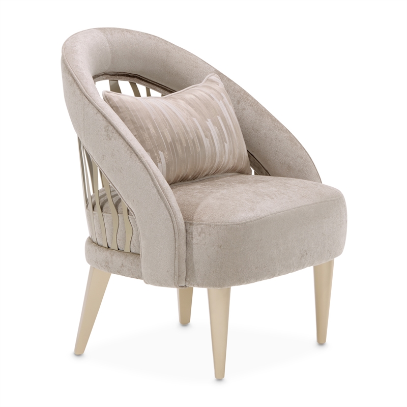 La Rachelle Chenille Flame Accent Chair - Lustre/Champagne