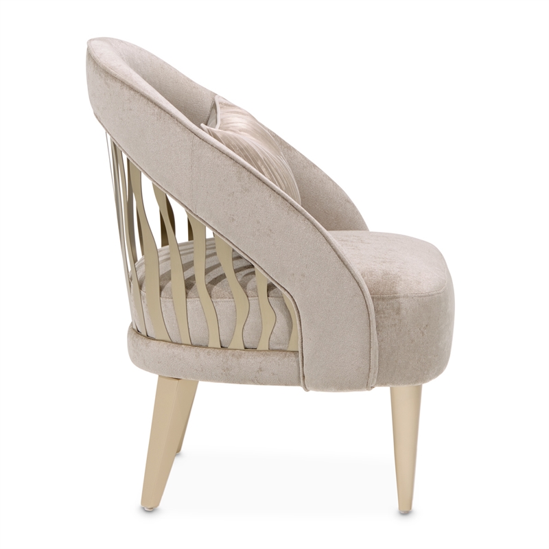 La Rachelle Chenille Flame Accent Chair - Lustre/Champagne