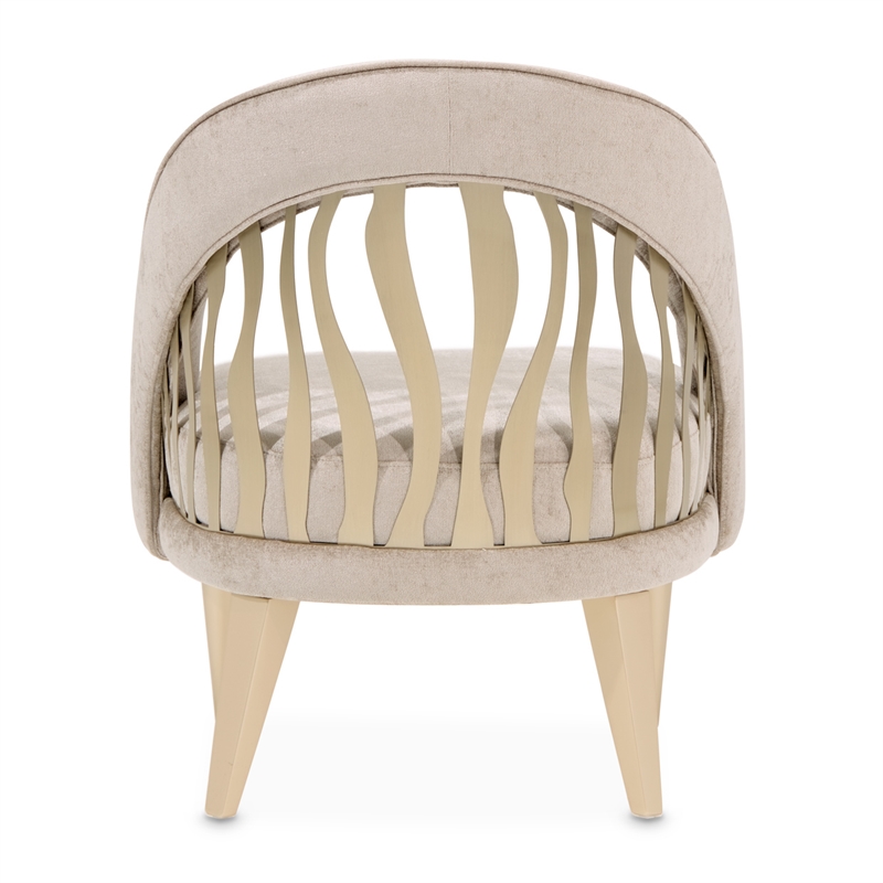 La Rachelle Chenille Flame Accent Chair - Lustre/Champagne