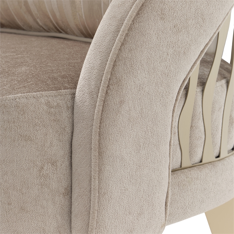 La Rachelle Chenille Flame Accent Chair - Lustre/Champagne
