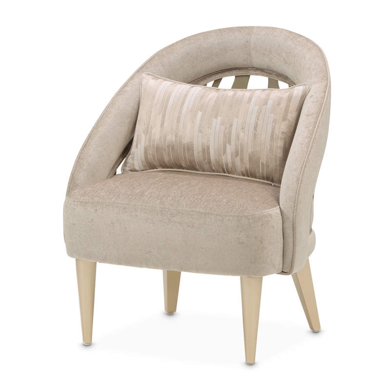La Rachelle Chenille Flame Accent Chair - Lustre/Champagne